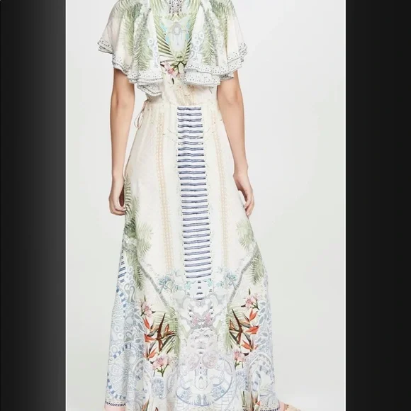 Camilla frill Sleeve long dress- Beach Shack